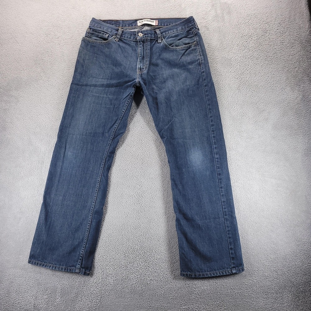 Levis 514 Jeans Mens 36x30 Blue Slim Straight Dark Wash Comfort Casual